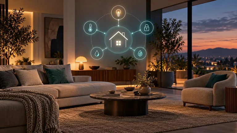 Editorial illustration of smart home controls ahead of the Apple Home event