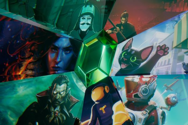 Official App Store Indie Games Week artwork featuring seven games around a green gem