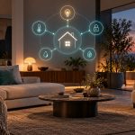Editorial illustration of smart home controls ahead of the Apple Home event