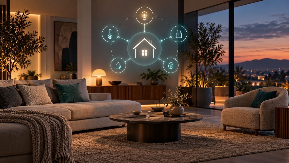 Editorial illustration of smart home controls ahead of the Apple Home event