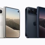 Apple iPhone Duo in star white and night sky, shown from front and back