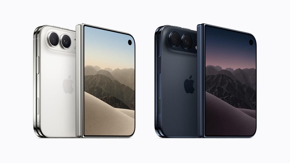 Apple iPhone Duo in star white and night sky, shown from front and back