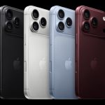 Apple iPhone 18 Pro in black, silver, glacier, and burgundy, shown from the rear